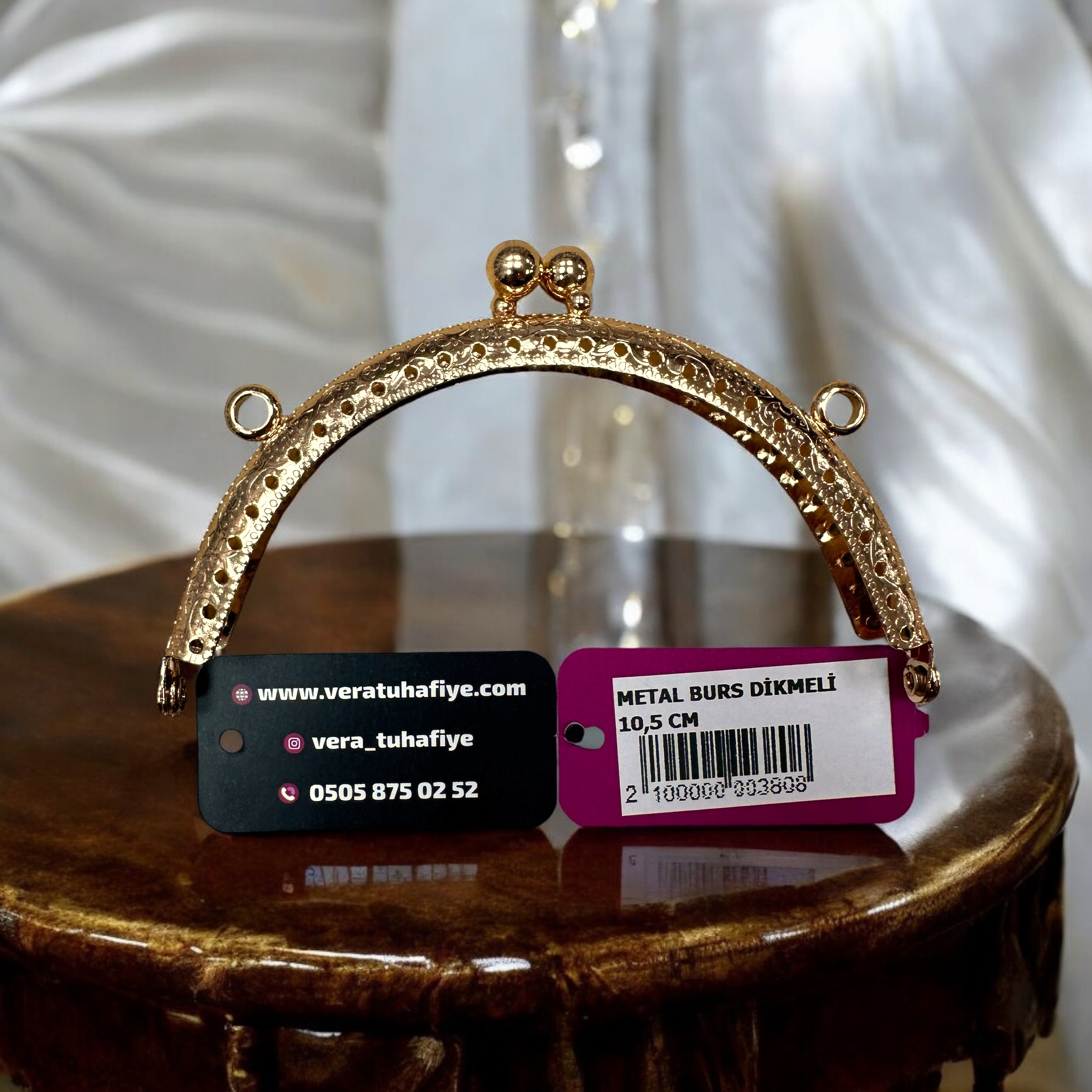 10.5 CM DİKMELİ BURS GOLD